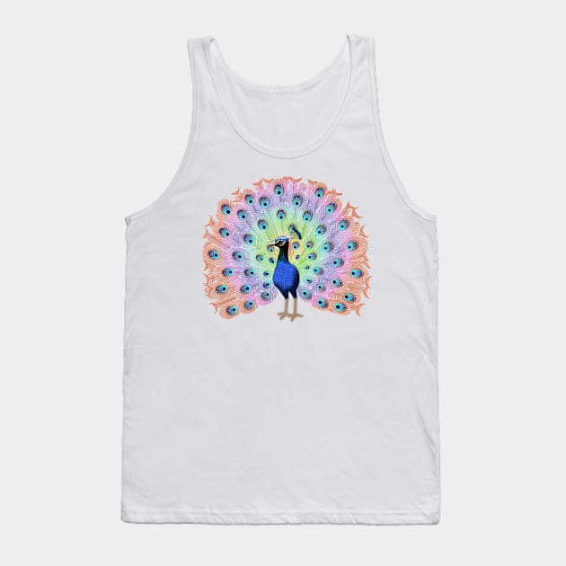 Colorful Peacock Tank Top by Looly Elzayat